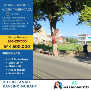 Promo Awal Tahun Tanah kavling Tasikmadu Posisi Hook luas 121 m2