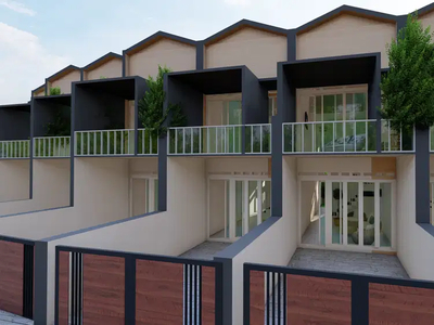 Rumah dengan cozy balcony Subsidi DP 20 juta free AC, Tv, Sofa SHM