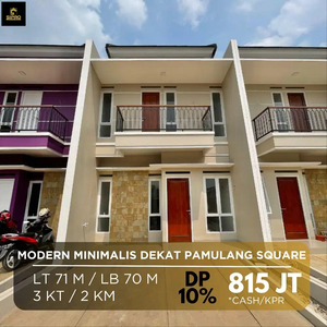S467.Rumah 2 Lantai Modern Minimalis Dkt Fasum Free Biaya di Pamulang