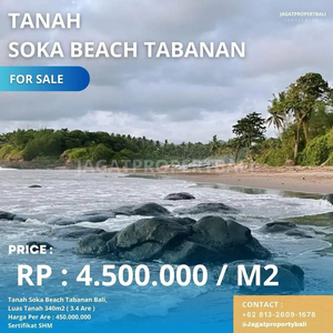 Di Jual Tanah Pinggir Pantai Soka Tabanan Bali