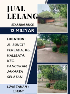 Dijual/Lelang Tanah & Bangunan LT 1185m2 Di Pancoran Jaksel