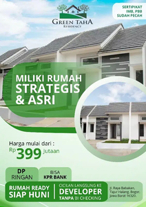 Dijual Rumah Cantik Ready Stok tanpa Bi Checking di Tajur halang,