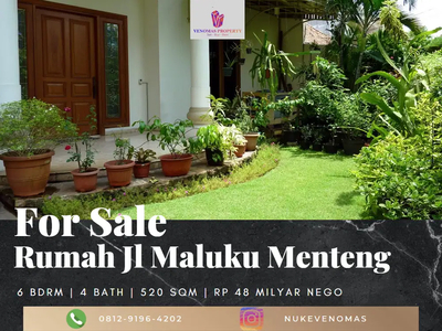 Dijual Rumah di Menteng Jakarta Pusat Lingkungan Sejuk & Asri