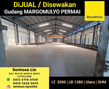 Disewakan 3500 m2 Gudang Margomulyo Permai Surabaya Dekat Akses TOL