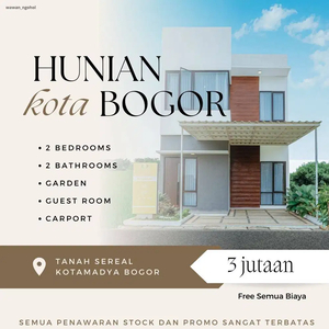 Rumah bogor murah 2 lantai tanpa DP dekat stasiun