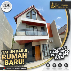 Rumah Idaman Skandinavian 2 Lantai Dekat UNS & Jl Solo-Tawangmangu