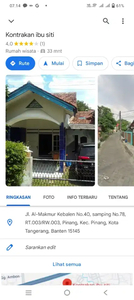 Rumah petakan ada garasi mobil di pinang Ciledug Tangerang