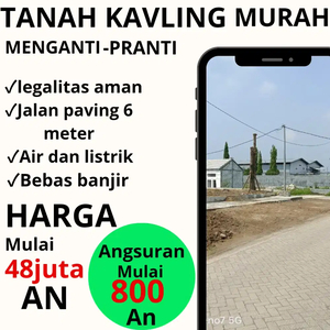 Tanah kavling strategis 0 jalan poros Menganti.pranti