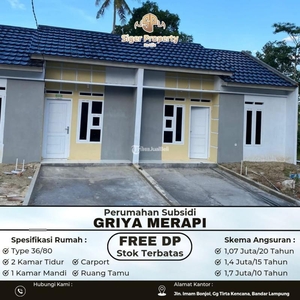 Dijual Rumah di Perumahan Subsidi Griya Merapi 2KT 1KM - Bandar Lampung