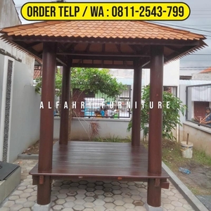 Gazebo Terbaru 2,5x2,5 Minimalis Kayu Glugu - Majalengka Jawa Barat