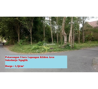 Jual Tanah Pekarangan Luas 626 m2 Utara Lapangan Klidon Area Sukoharjo Ngaglik - Sleman Yogyakarta
