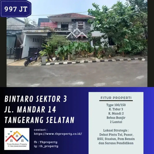 DIJUAL RUMAH DI BINTARO SEKTOR 3 JL. MANDAR TANGERANG SELATAN - CESSIE