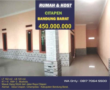 Rumah Kost Jalan Raya Citapen Cihampelas Bandung Barat