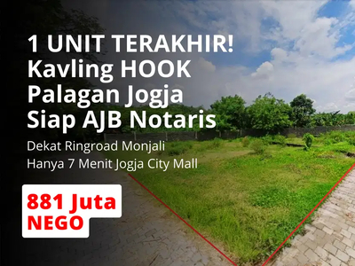 Tanah HOOK Perumahan Lempongsari, Barat Hyatt Jogja Jl. Palagan