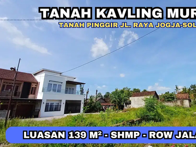 Tanah Jogja dekat Candi Prambanan 150 m Jl Jogja-Solo SIAP AJB