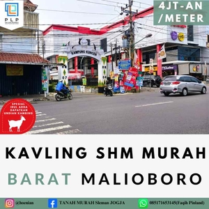 Tanah Shm Murah Barat Malioboro Harga Mulai 4150meter