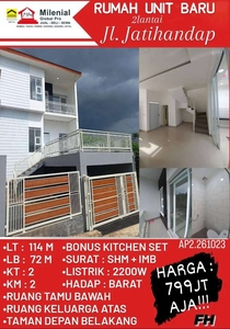 Dijual Rumah unit baru 2 lantai di Jatihandap