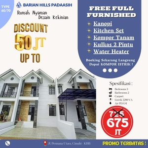 Hunian Cocok dikantong Rumah 2Lt 600jtan dkt Pusat Kota Cimahi