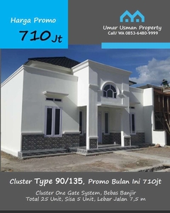 Rumah Dijual di Padang 3 Kamar Cluster Promo 850jt di Bypass Air Pacah