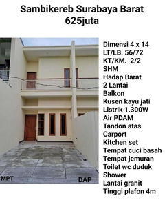 Rumah Sambikerep Murah Surabaya Barat dkt Benowo Bukit Palma Tandes
