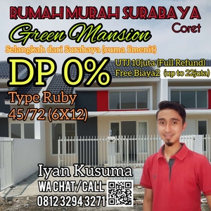 BEST PROMO, GREEN MANSION RUMAH MURAH SURABAYA CORET DP 0 FREE BIAYA2