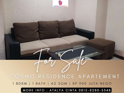 Dijual Apartement Cosmo Residence High Floor 1BR Full Furnished