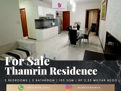 Dijual Apartement Thamrin Residence 3 Bedrooms Full Furnished