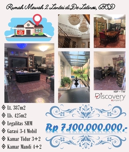 Dijual Rumah Mewah 2 Lantai di Delatinos, Tangerang Selatan