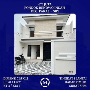 HANYA 675 Rumah Siap Huni Pondok Benowo Indah Pakal Surabaya