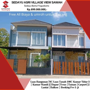 Promo free All biaya dan umroh untuk 2 orang rumah view sawah Jogja