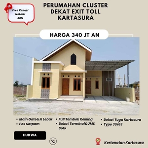 Rumah Cluster Strategis Kartasura Dekat Pusat Kota Dan UMS Solo