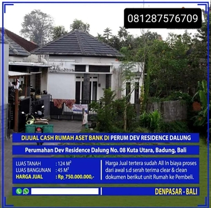 rumah di perum dev residence dalung, badung bali lt 124 m2