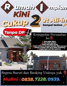 Rumah Mewah Pinggir Jalan, Tanpa DPFree Biaya Surat-surat dan Cukup 2j