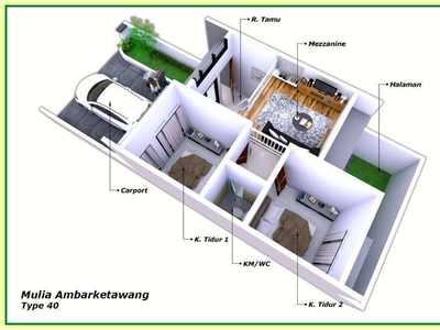 Rumah Scandinavian Free Mezzanine di Sleman Dalam Cluster