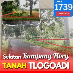 Jual Tanah Luas 1739 m2 Tlogoadi Selatan Kampung Flory Dekat Ke Jl Kebonagung SHM - Sleman Yogyakarta