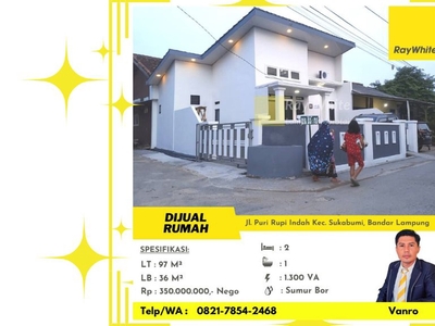 Rumah Hook Desain Minimalis di Puri Rupi Indah Sukabumi Bandar Lampung