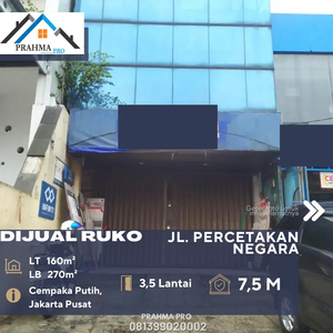 Jl. Percetakan Negara Cempaka Putih Jakarta Pusat Ruko Dijual