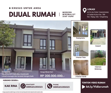 [BU] Jual Cepat Rumah Idaman 2 Lantai Siap Huni & Minimalis Tangerang