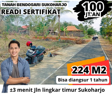 DI Jual Tanah Mangku jln Aspal 100 jt-an 224 m2 Bendosari Sukoharjo