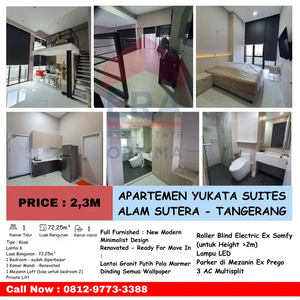 DIJUAL APARTEMEN YUKATA SUITES, ALAM SUTERA - TANGERANG