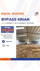 Dijual Gudang siap pakai di Bypass Krian