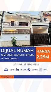 Dijual Rumah di Simpang Darmo Permai