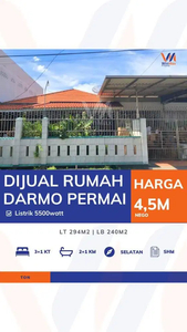 Dijual rumah siap huni 1 lantai di Darmo Permai