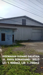 DISEWAKAN GUDANG DI SALATIGA
Pinggir Jalan Raya Semarang-Solo