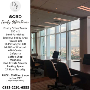 EQUITY TOWER SCBD, 550sqm, Rp65Jt/m2, Office Bergengsi saat ini .