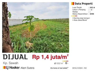 Kavling kp sawah daerah Jatisampurna Bekasi Jawa Barat