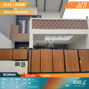 Q005 Dijual or Disewakan Rumah Semi Furnished Desain Modern di Araya