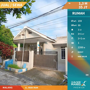 Q008 Dijual Rumah Jl.Ikan-ikan Kota Malang selangakah Hua-ing