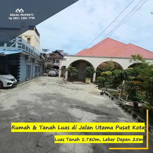 Rumah Dijual Jalan Utama Pusat Kota Tanah Luas 1780m dekat Unand Jati
