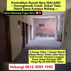 SEWA RUMAH BARU 4 KAMAR DEKAT KAMPUS MALANG